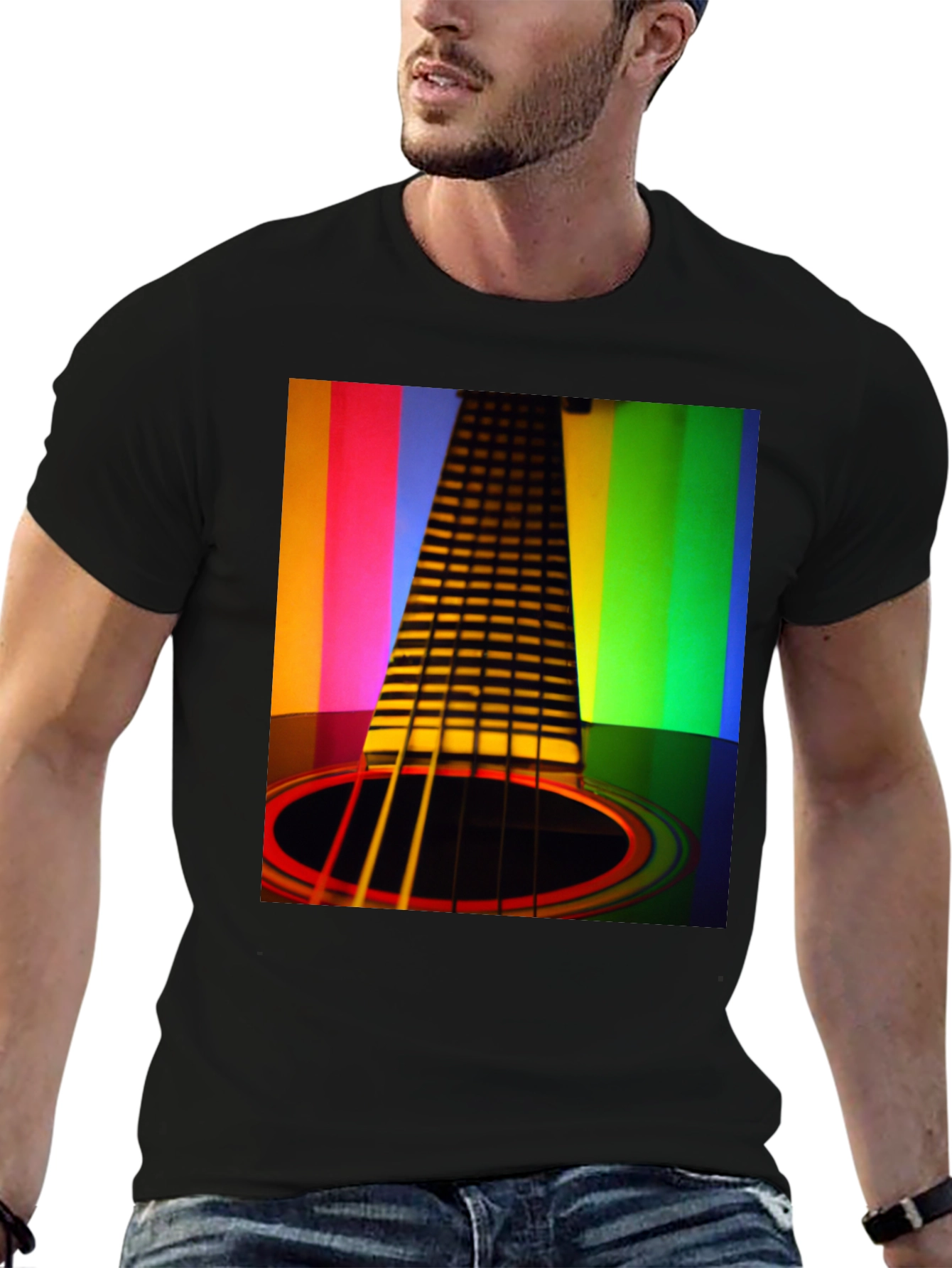 Rainbow Guitar T-Shirt - Musical Harmony