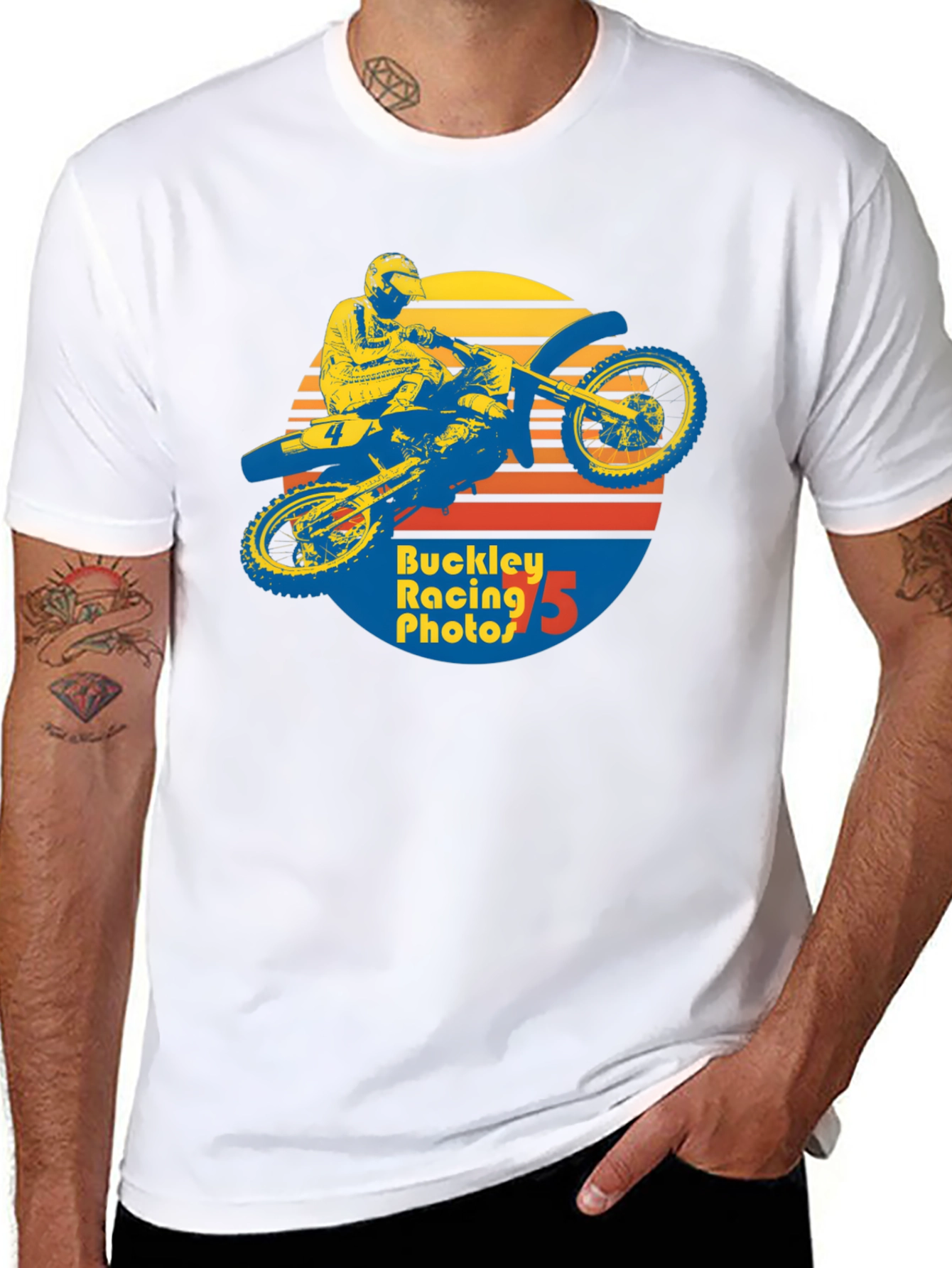 Retro Motocross Graphic T-Shirt - Buckley Racing Photos