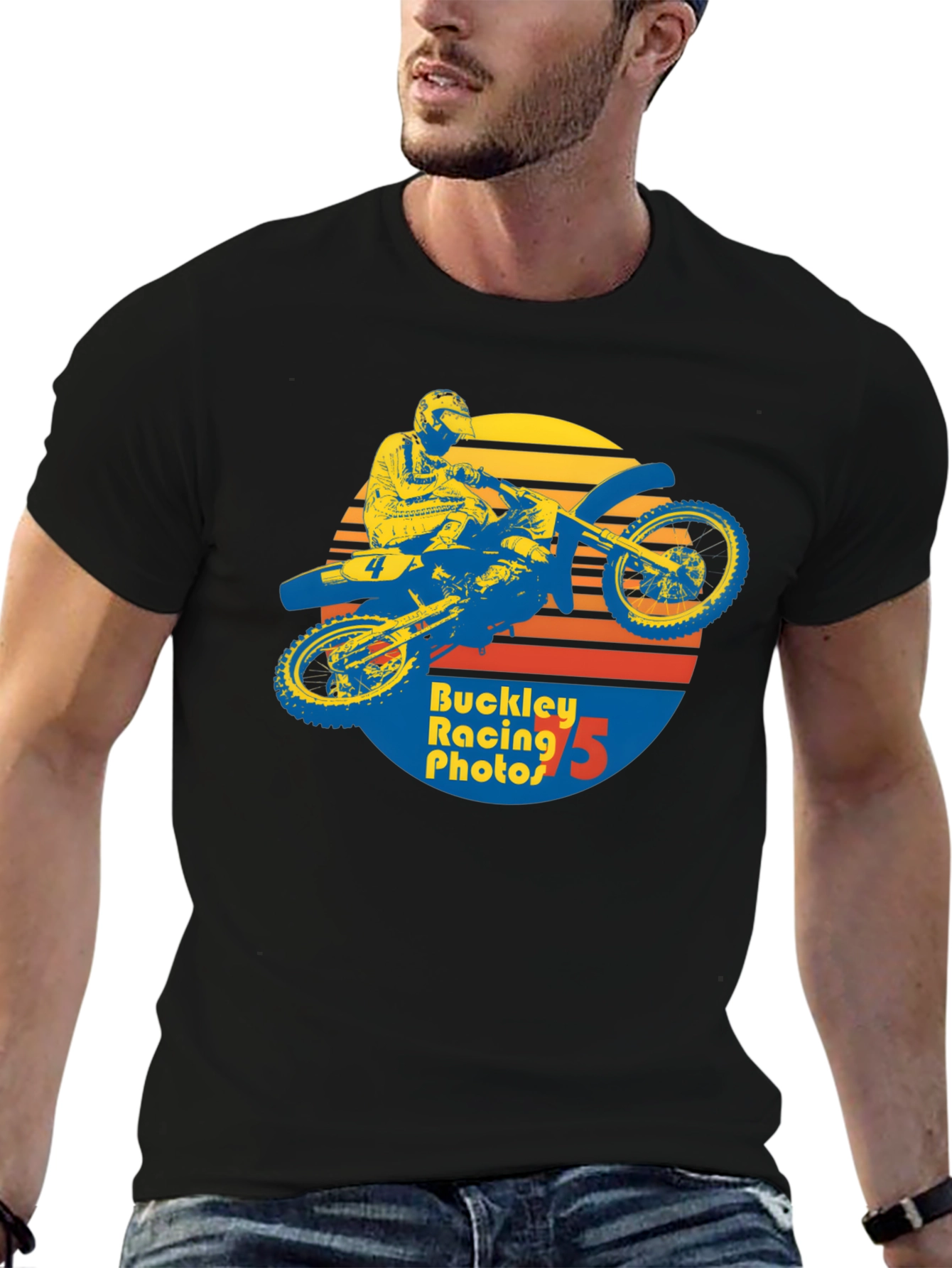Retro Motocross Graphic T-Shirt - Buckley Racing Photos