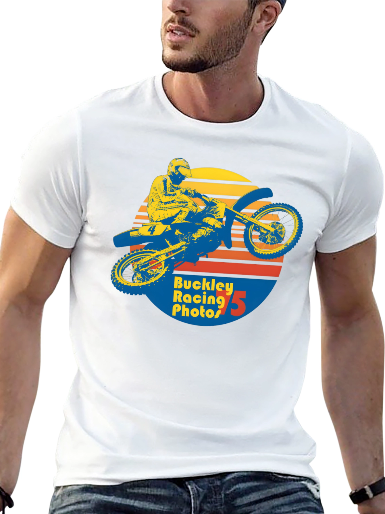 Retro Motocross Graphic T-Shirt - Buckley Racing Photos