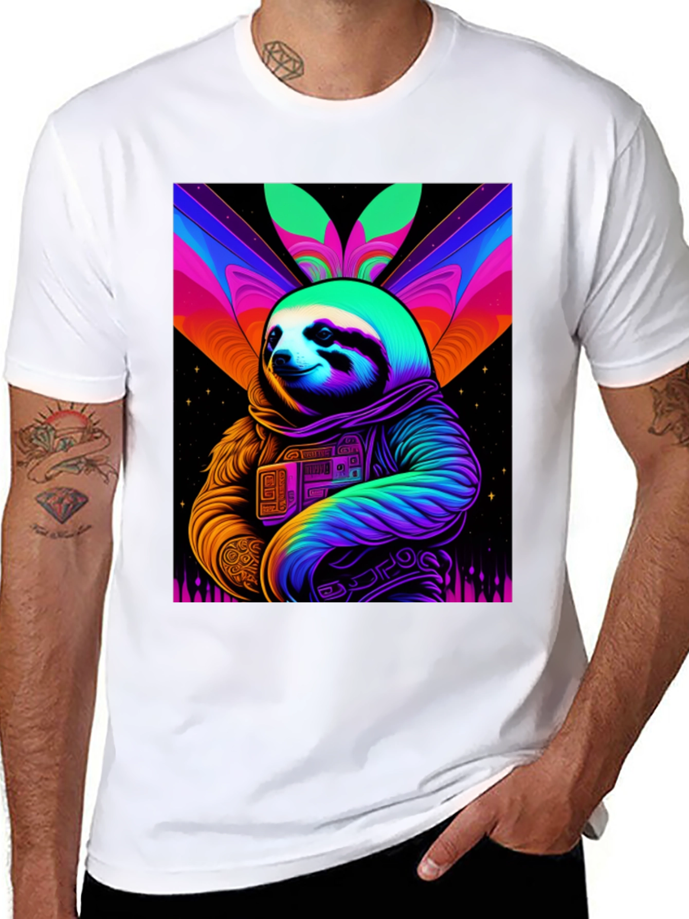 Retro Sloth Astronaut T-Shirt