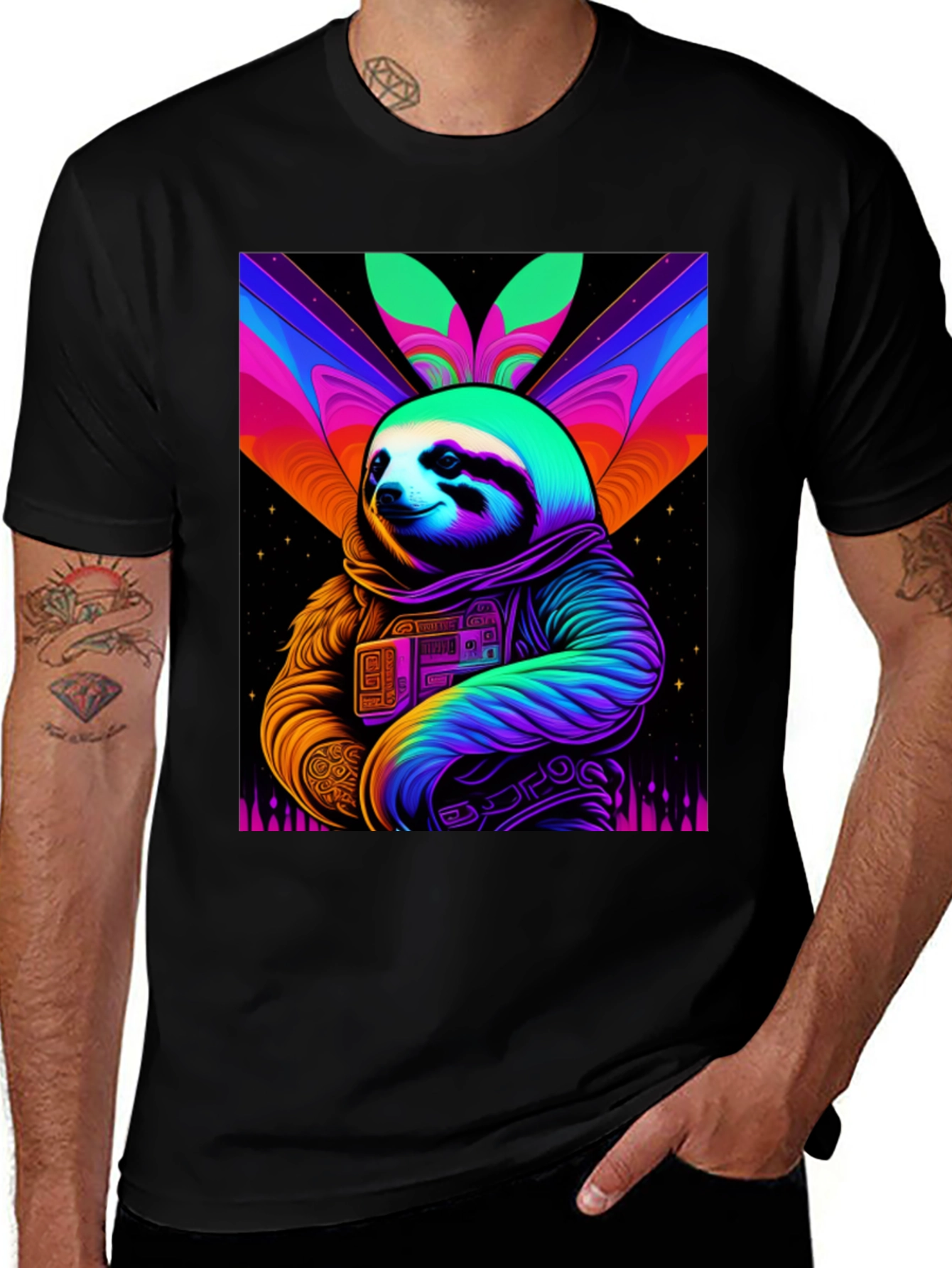 Retro Sloth Astronaut T-Shirt