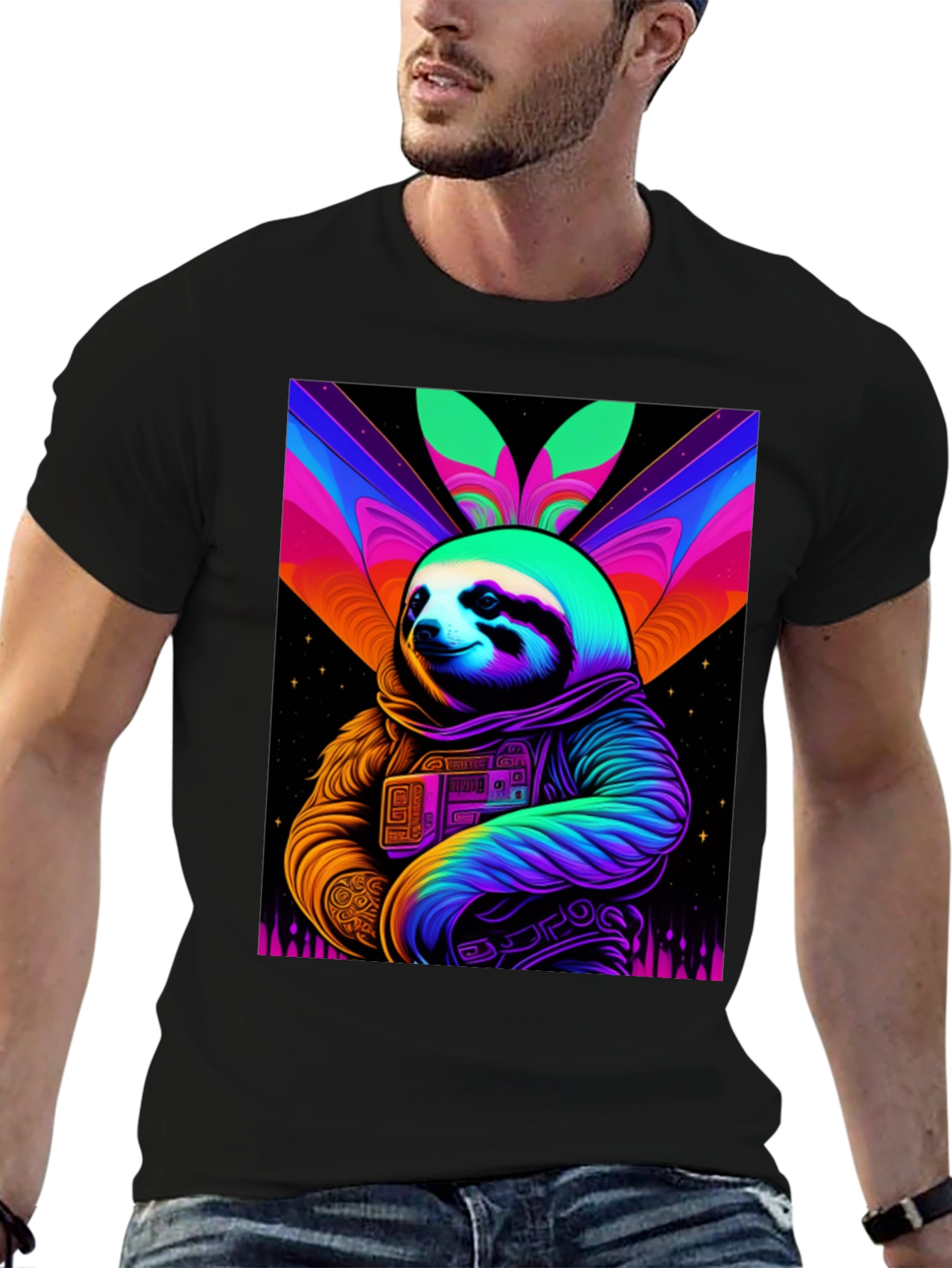 Retro Sloth Astronaut T-Shirt