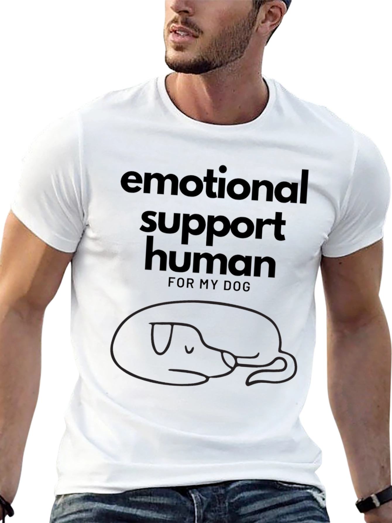Emotional Support Human Dog T-Shirt
