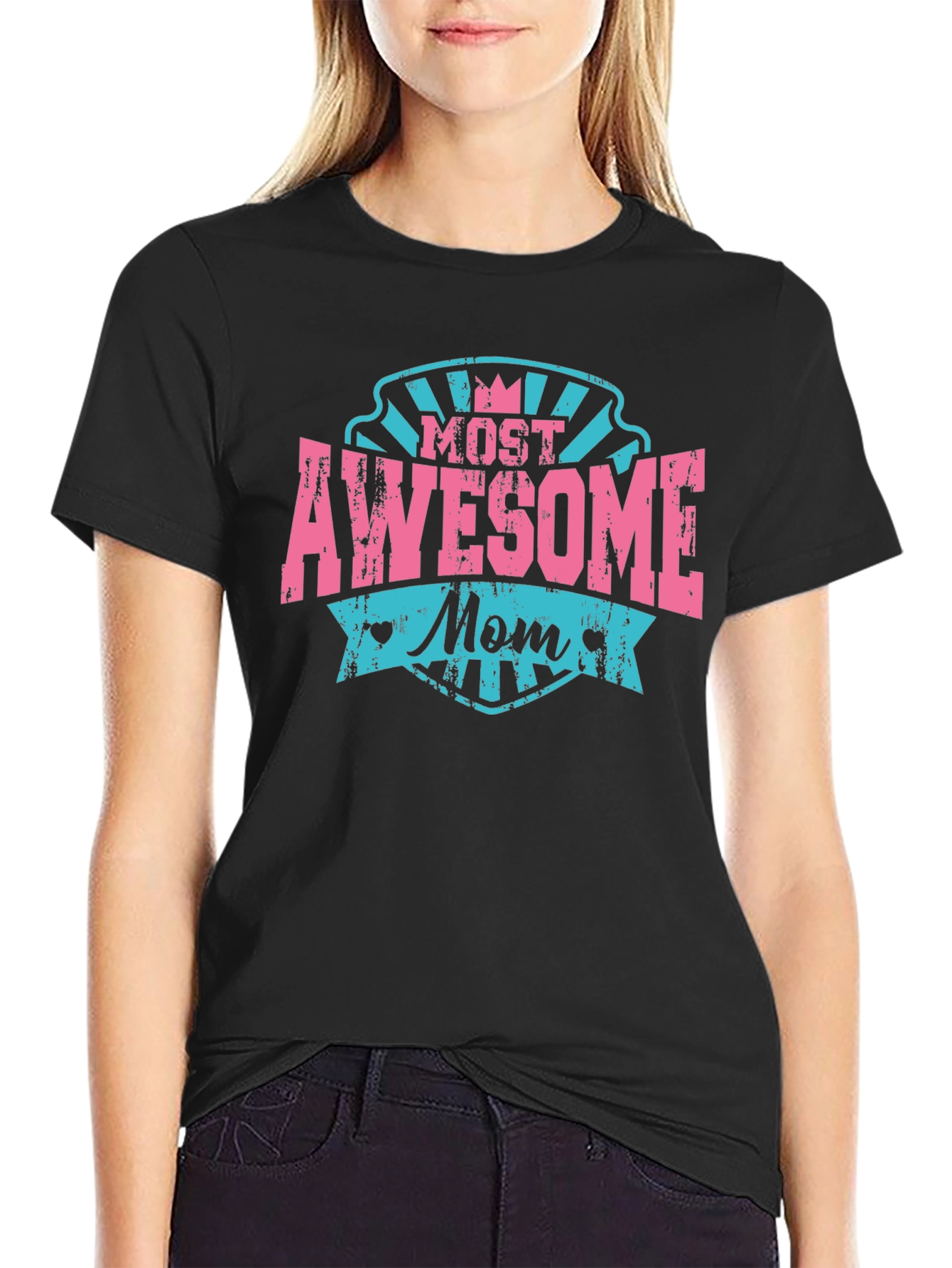 Awesome Mom Black T-Shirt - Mothers Day Gift