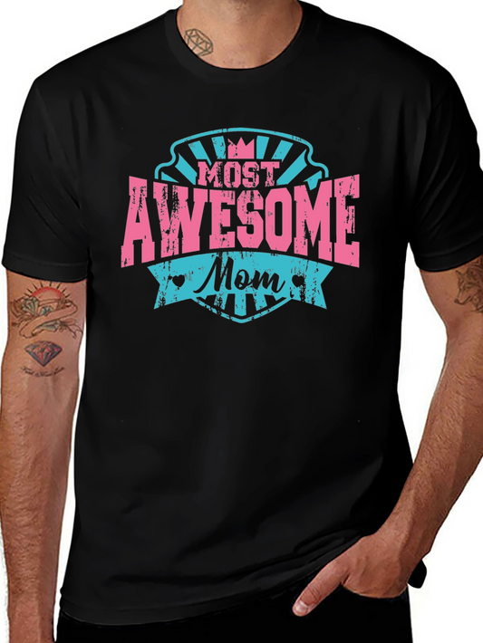 Awesome Mom Black T-Shirt - Mothers Day Gift