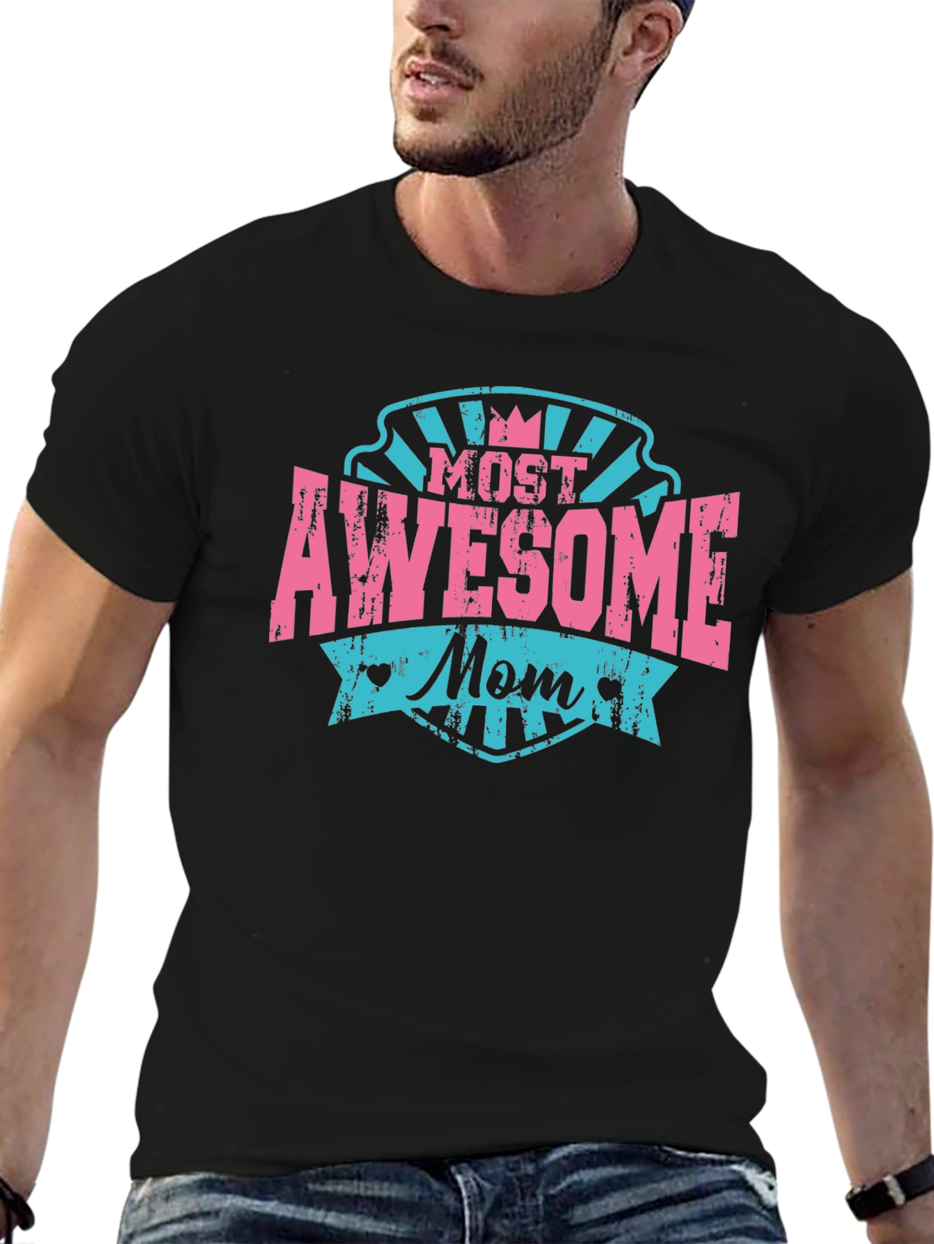 Awesome Mom Black T-Shirt - Mothers Day Gift