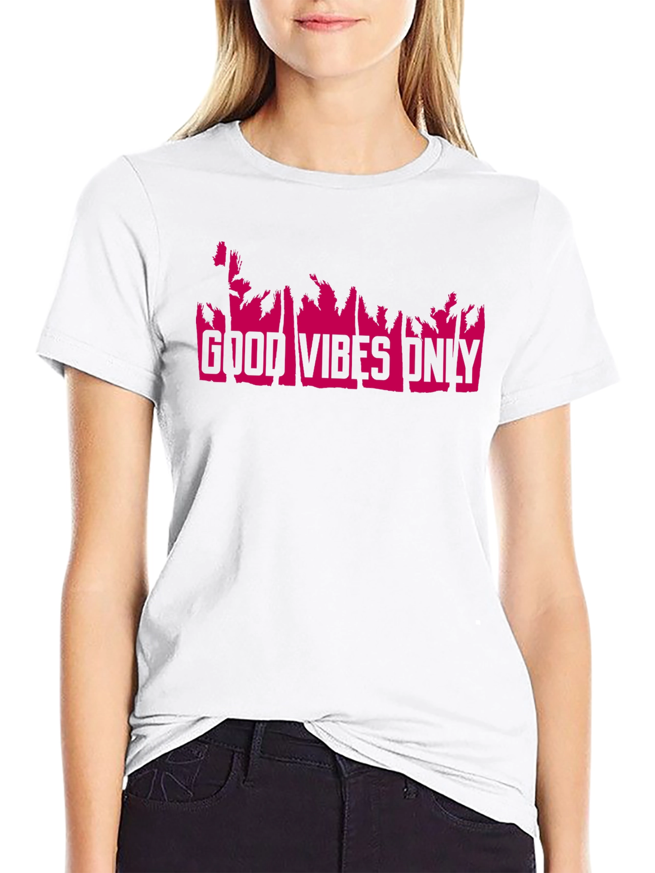 Good Vibes Only T-Shirt - Pink Print