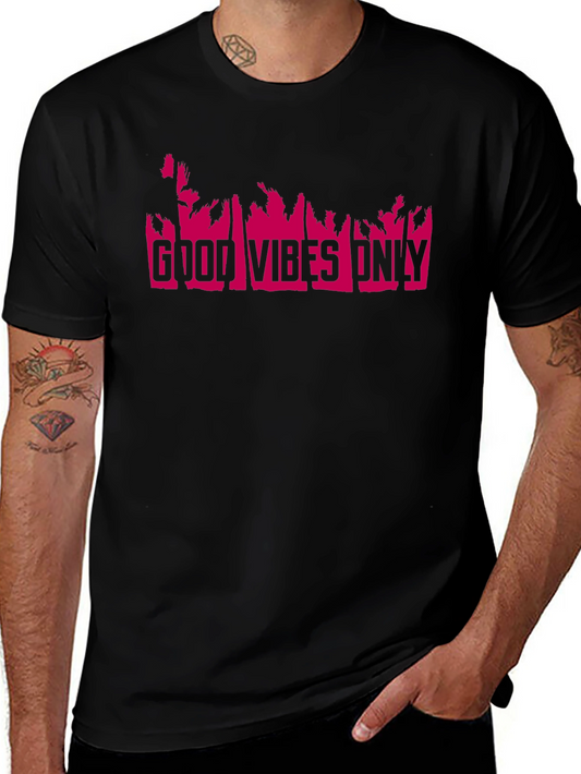 Good Vibes Only T-Shirt - Pink Print