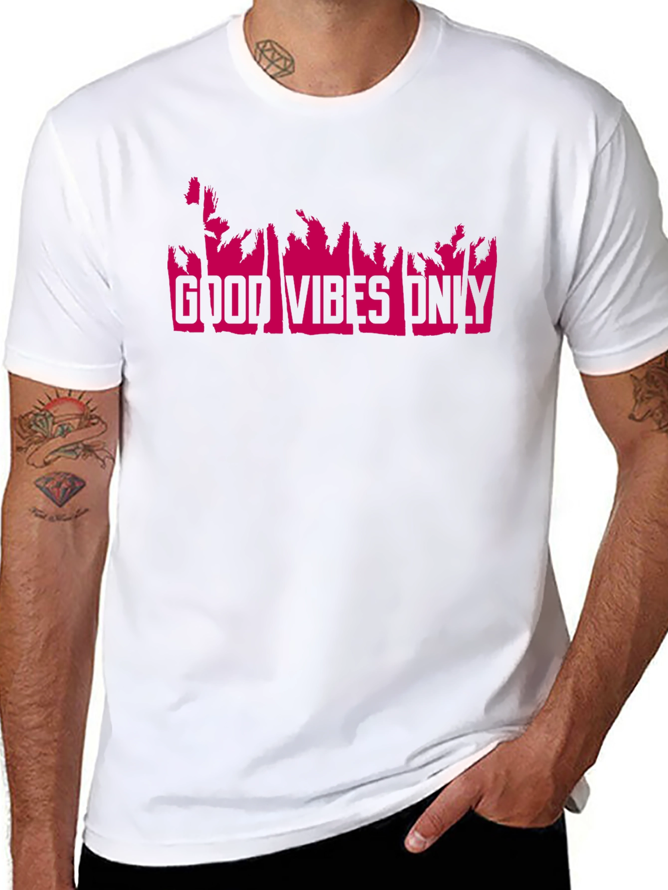 Good Vibes Only T-Shirt - Pink Print