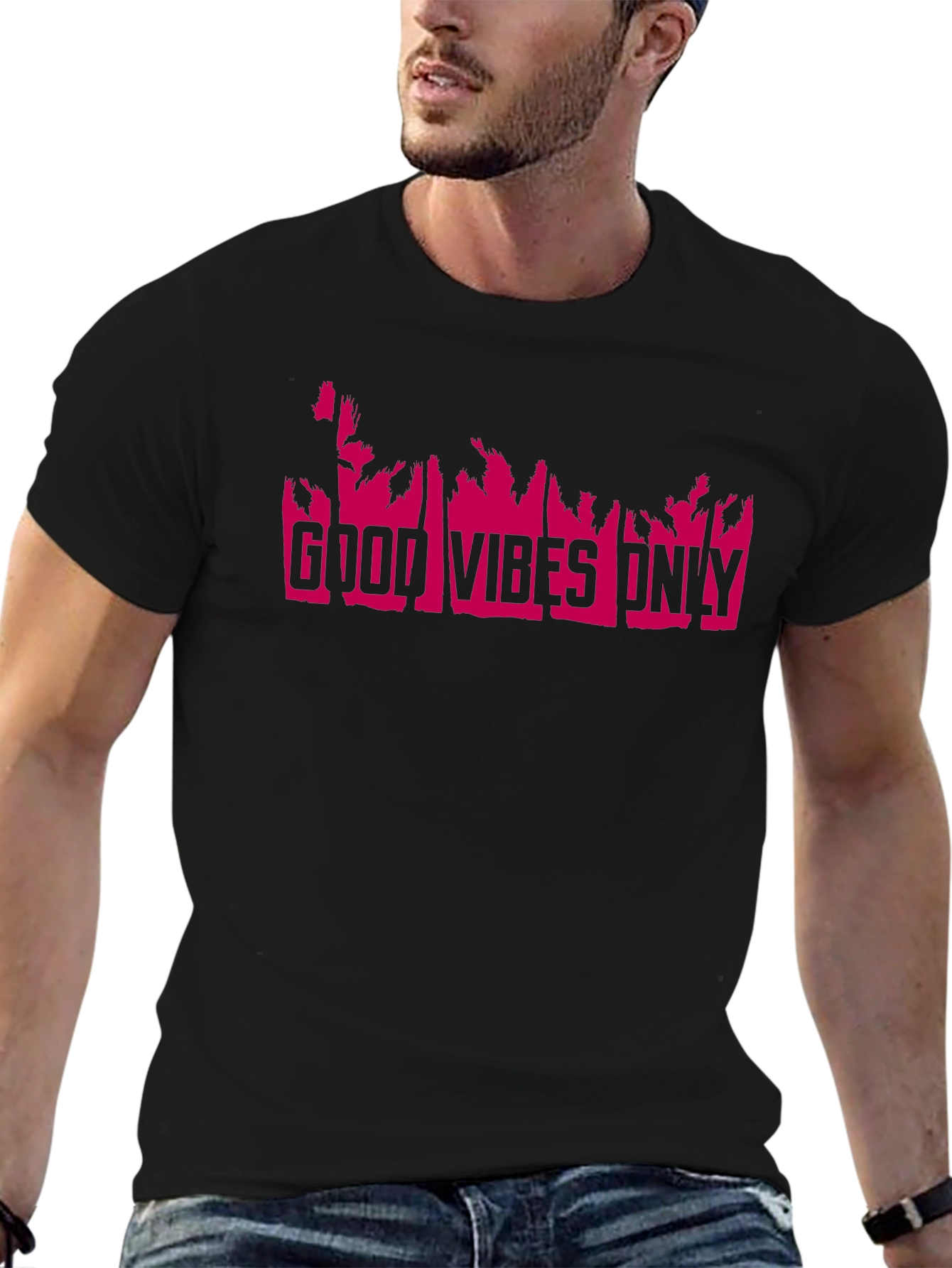 Good Vibes Only T-Shirt - Pink Print