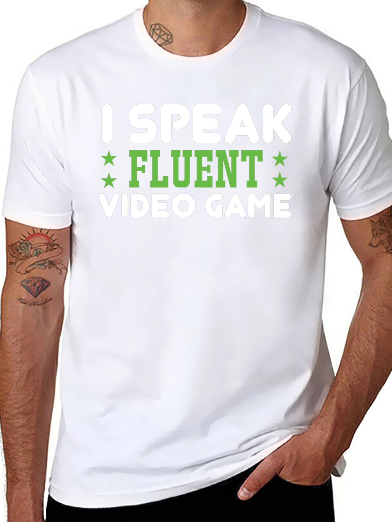 I Speak Fluent Video Game Black Tee Shirt