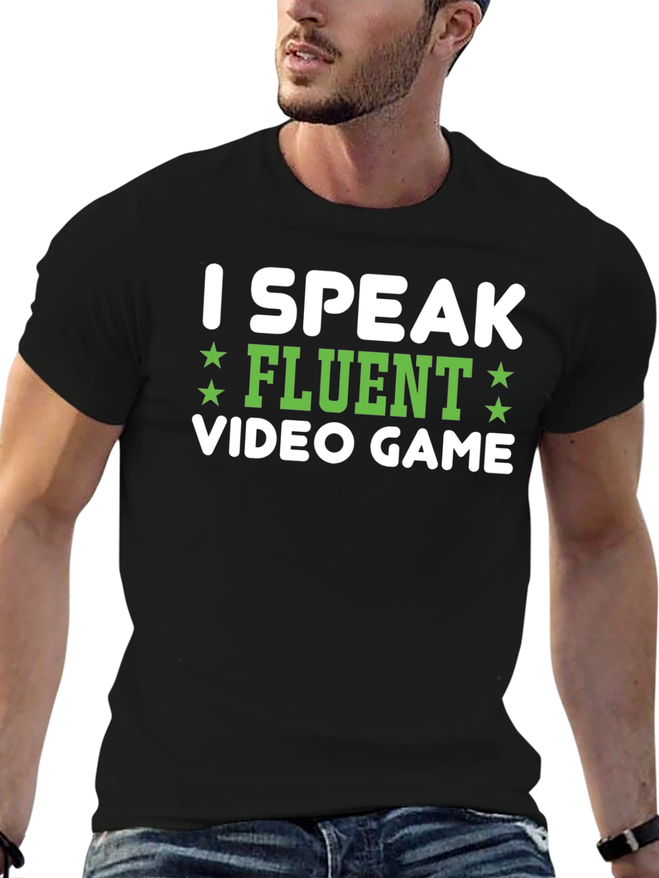 I Speak Fluent Video Game Black Tee Shirt