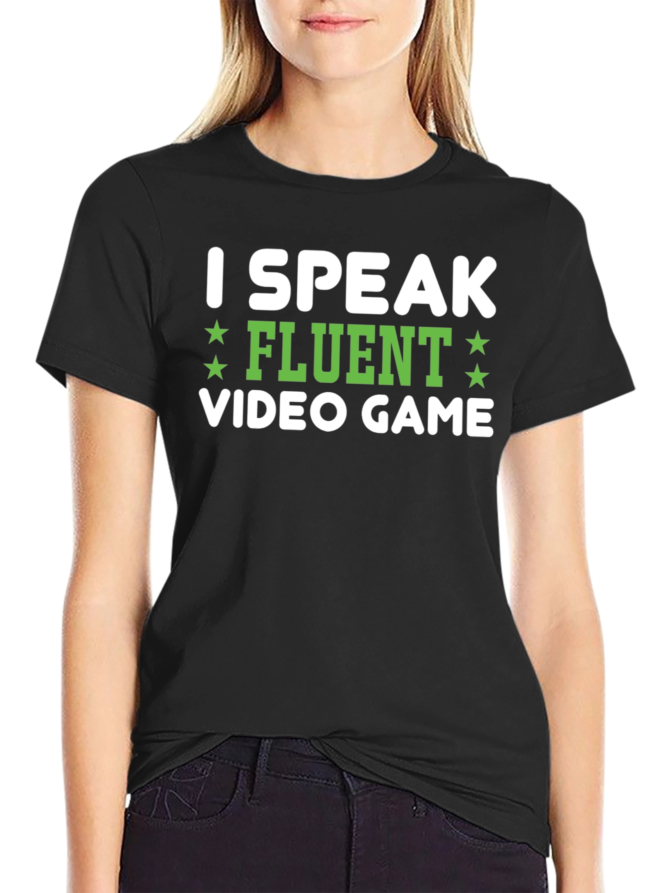 I Speak Fluent Video Game Black Tee Shirt