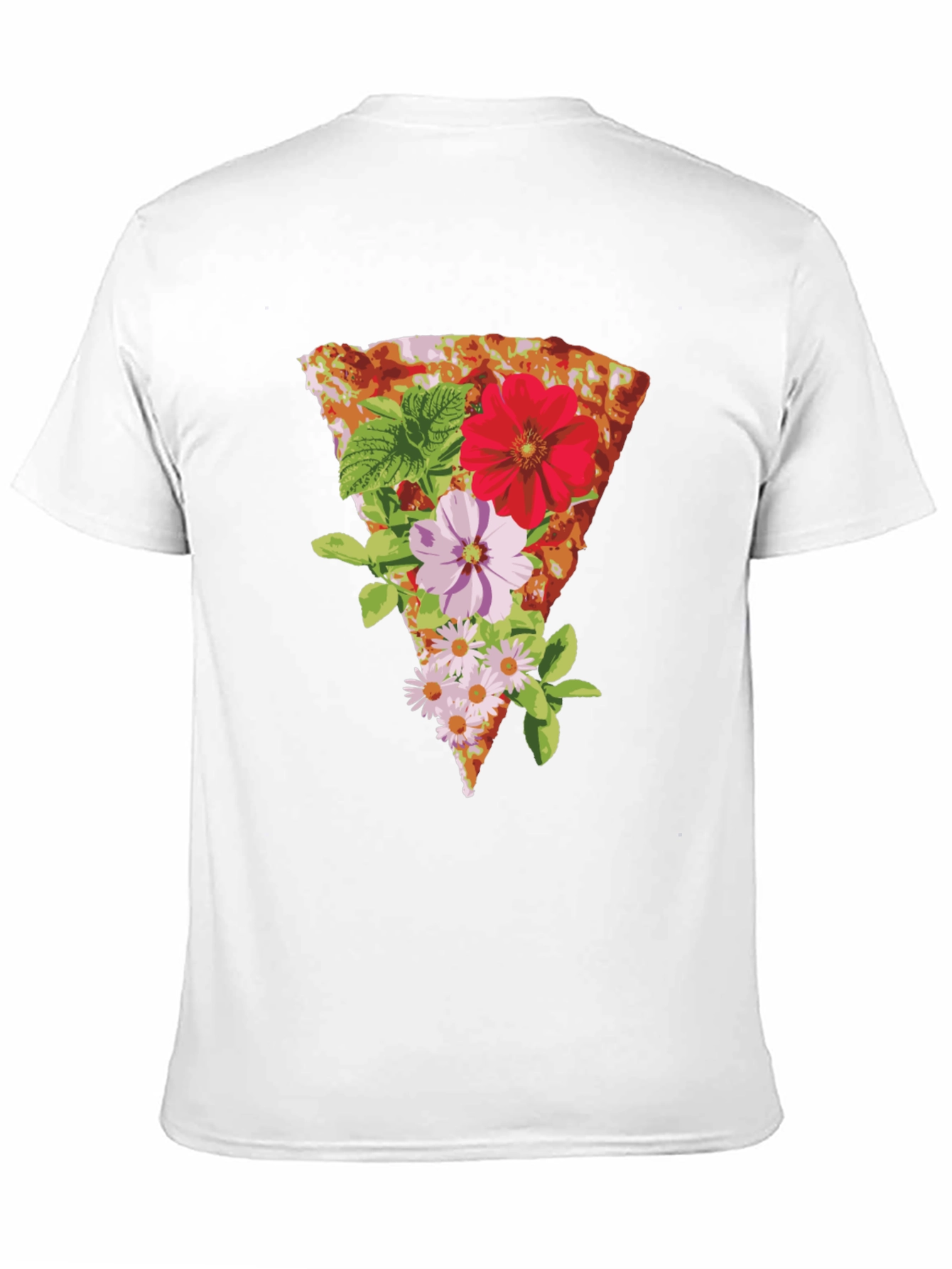 Floral Pizza Graphic Tee - Unique Style