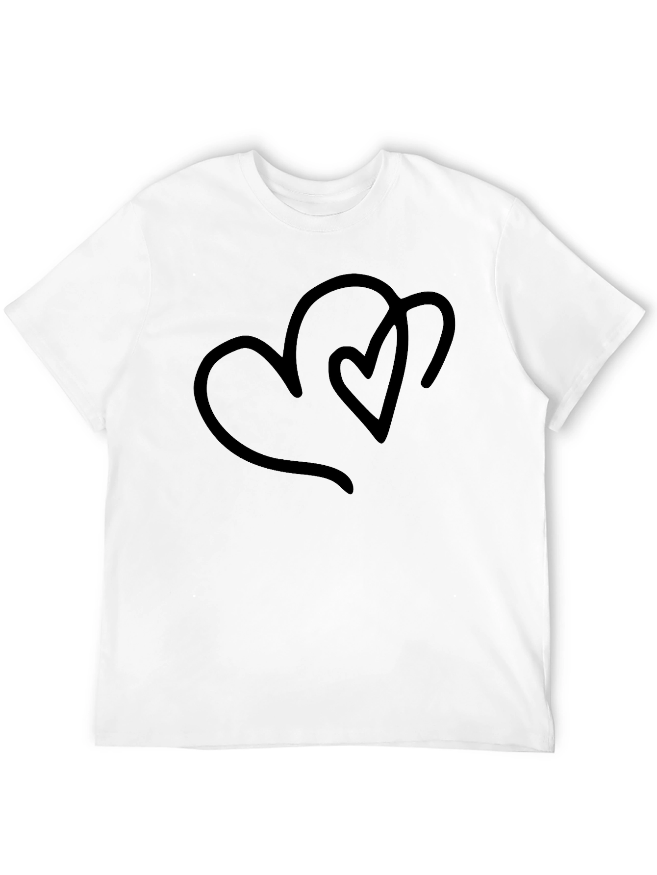 Minimalist Two Hearts Black T-Shirt