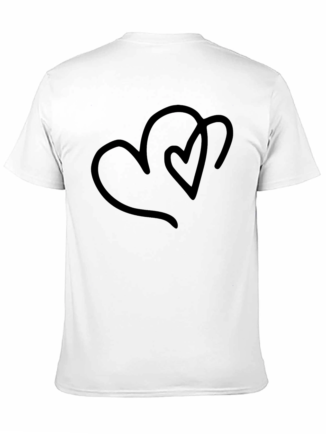 Minimalist Two Hearts Black T-Shirt