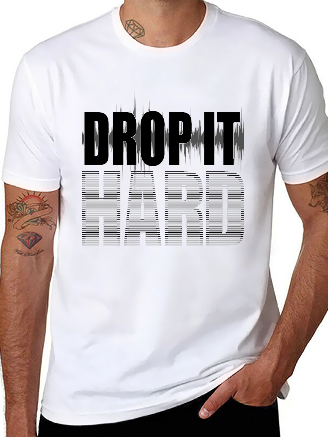 Drop It Hard Graphic T-Shirt - Black Cotton Tee