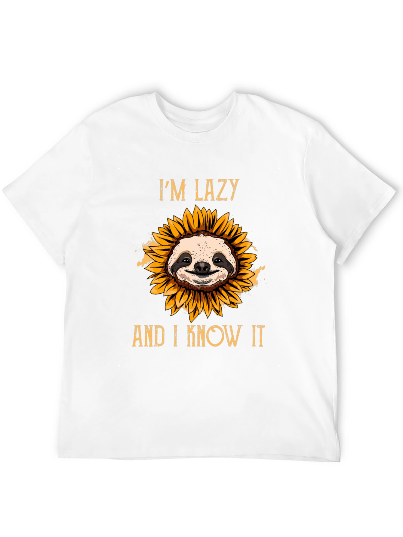 Lazy Sloth Sunflower T-Shirt