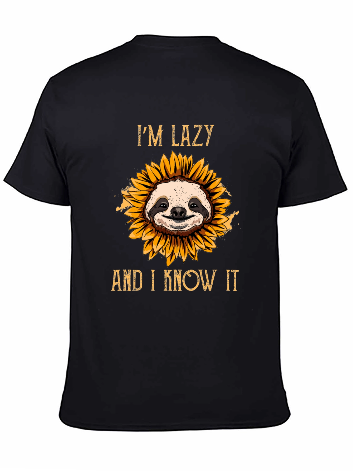 Lazy Sloth Sunflower T-Shirt