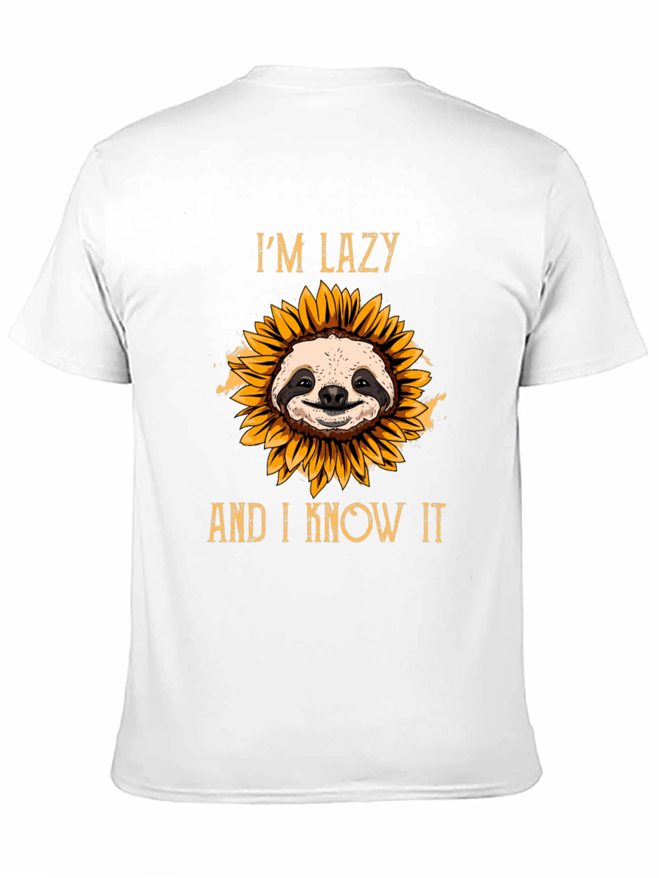 Lazy Sloth Sunflower T-Shirt