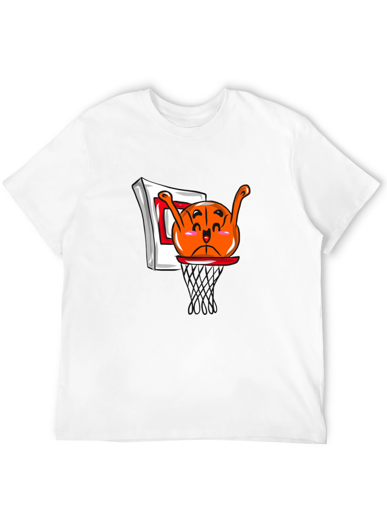 Funny Cartoon Basketball Black T-Shirt