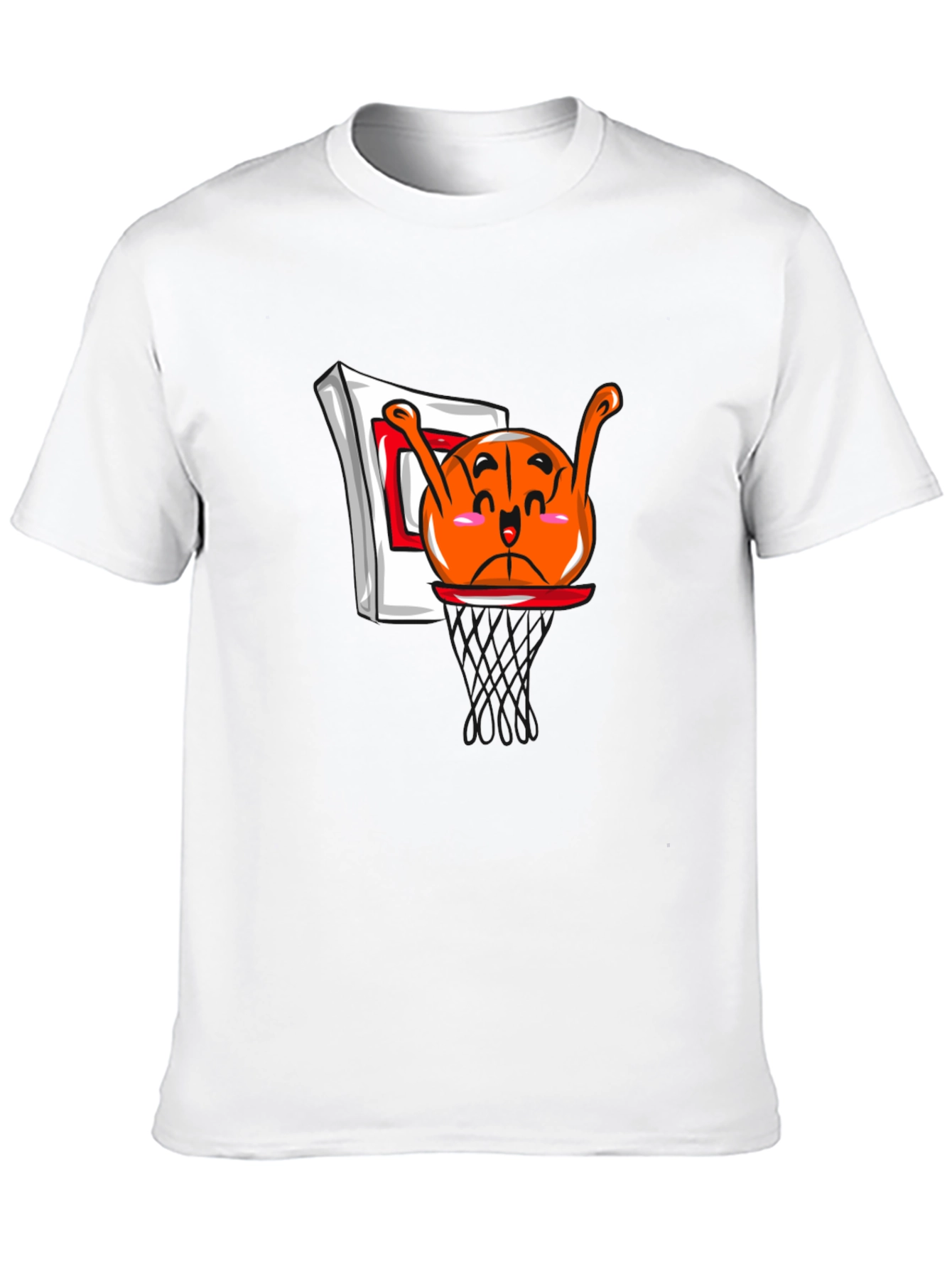 Funny Cartoon Basketball Black T-Shirt