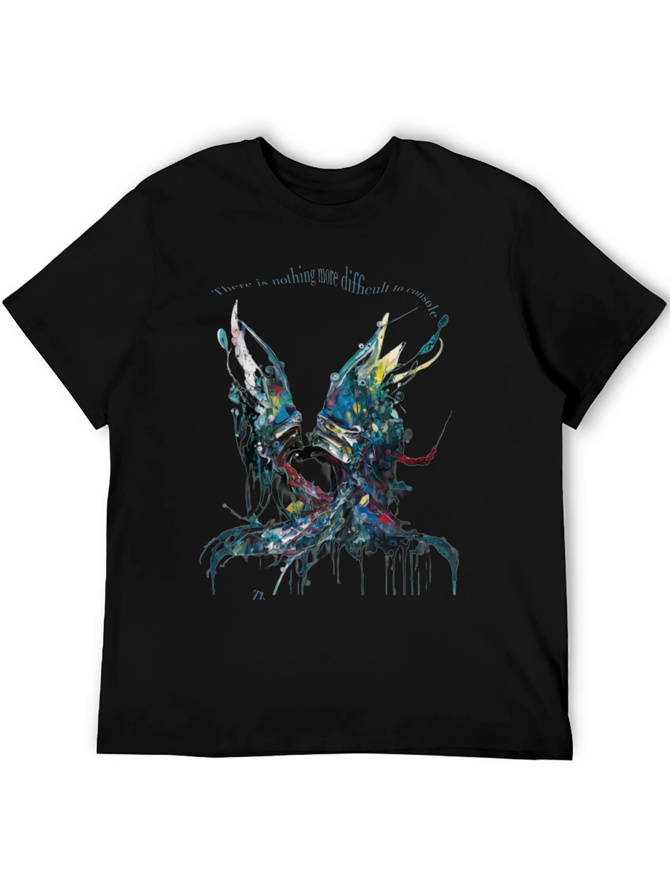 Abstract Graphic Print Black Casual T-Shirt