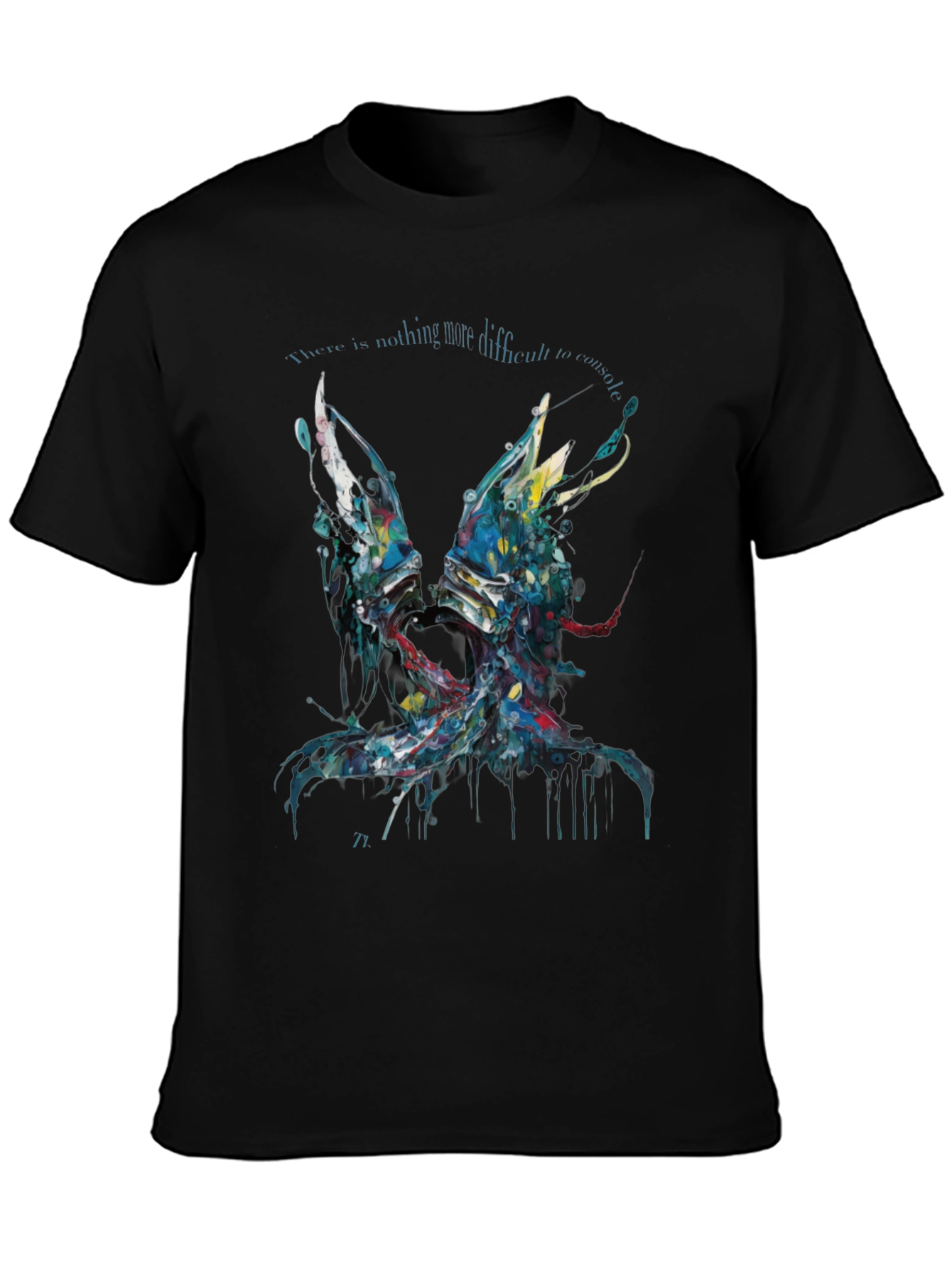 Abstract Graphic Print Black Casual T-Shirt
