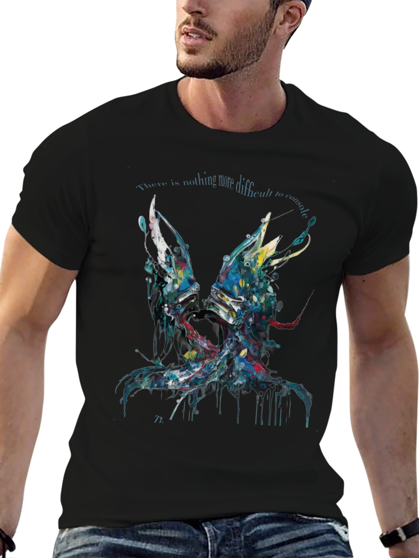Abstract Graphic Print Black Casual T-Shirt