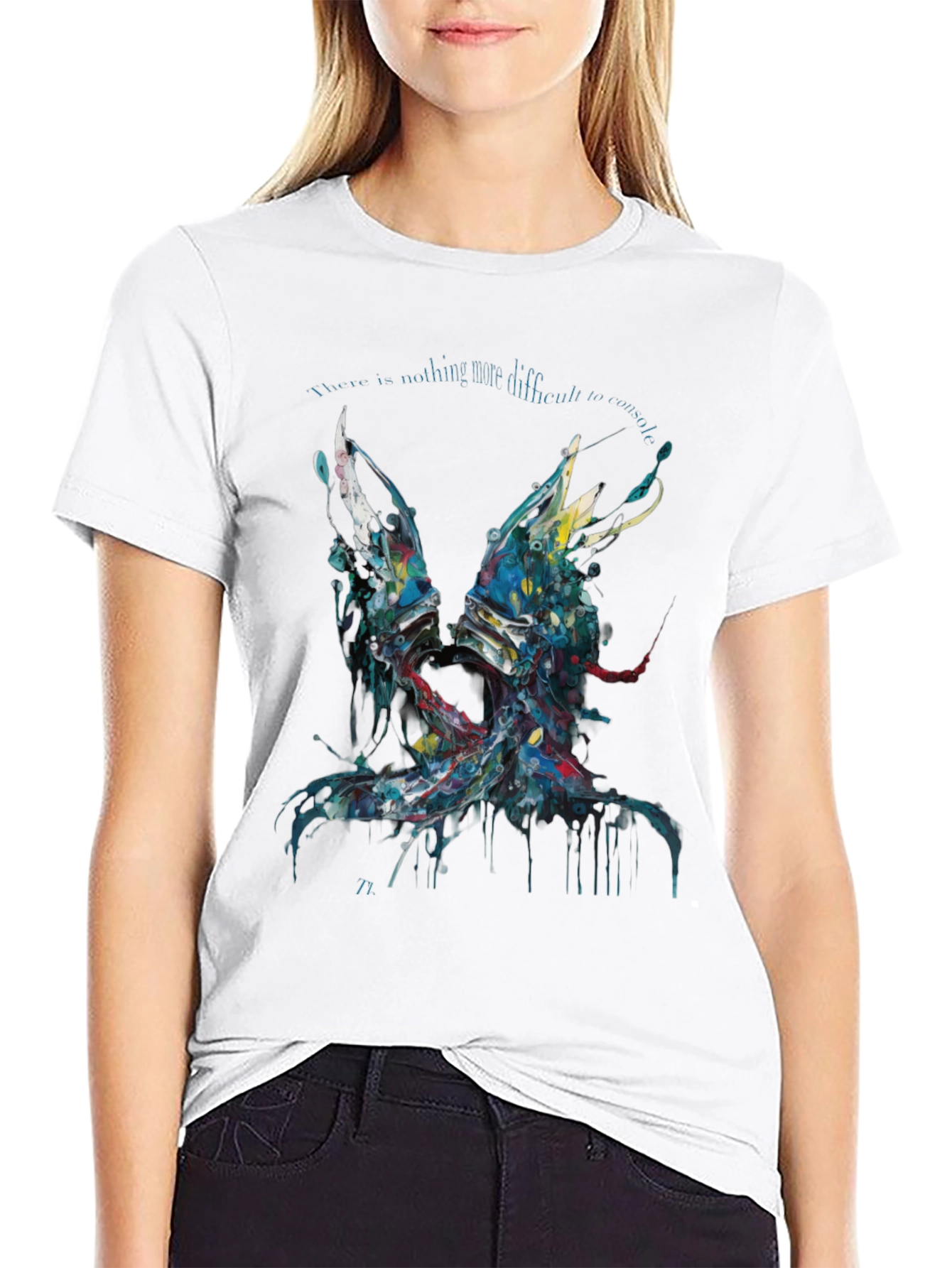 Abstract Graphic Print Black Casual T-Shirt