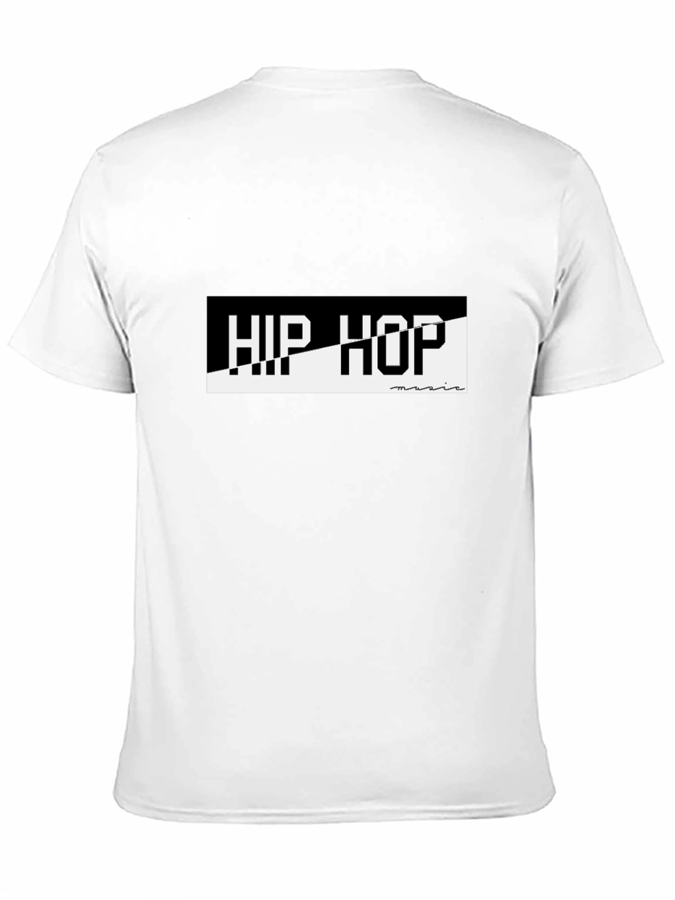 Hip Hop Music Graphic Tee - Black Cotton T-Shirt