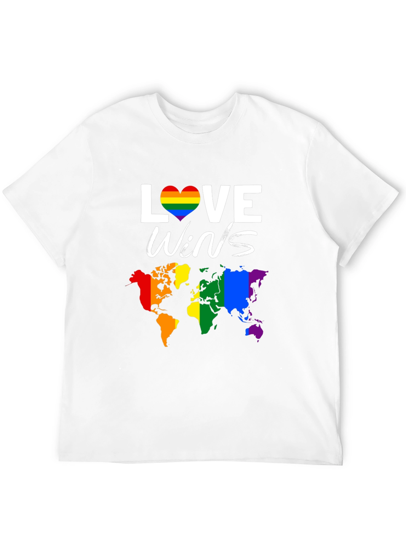 Love Wins Pride T-Shirt with World Map