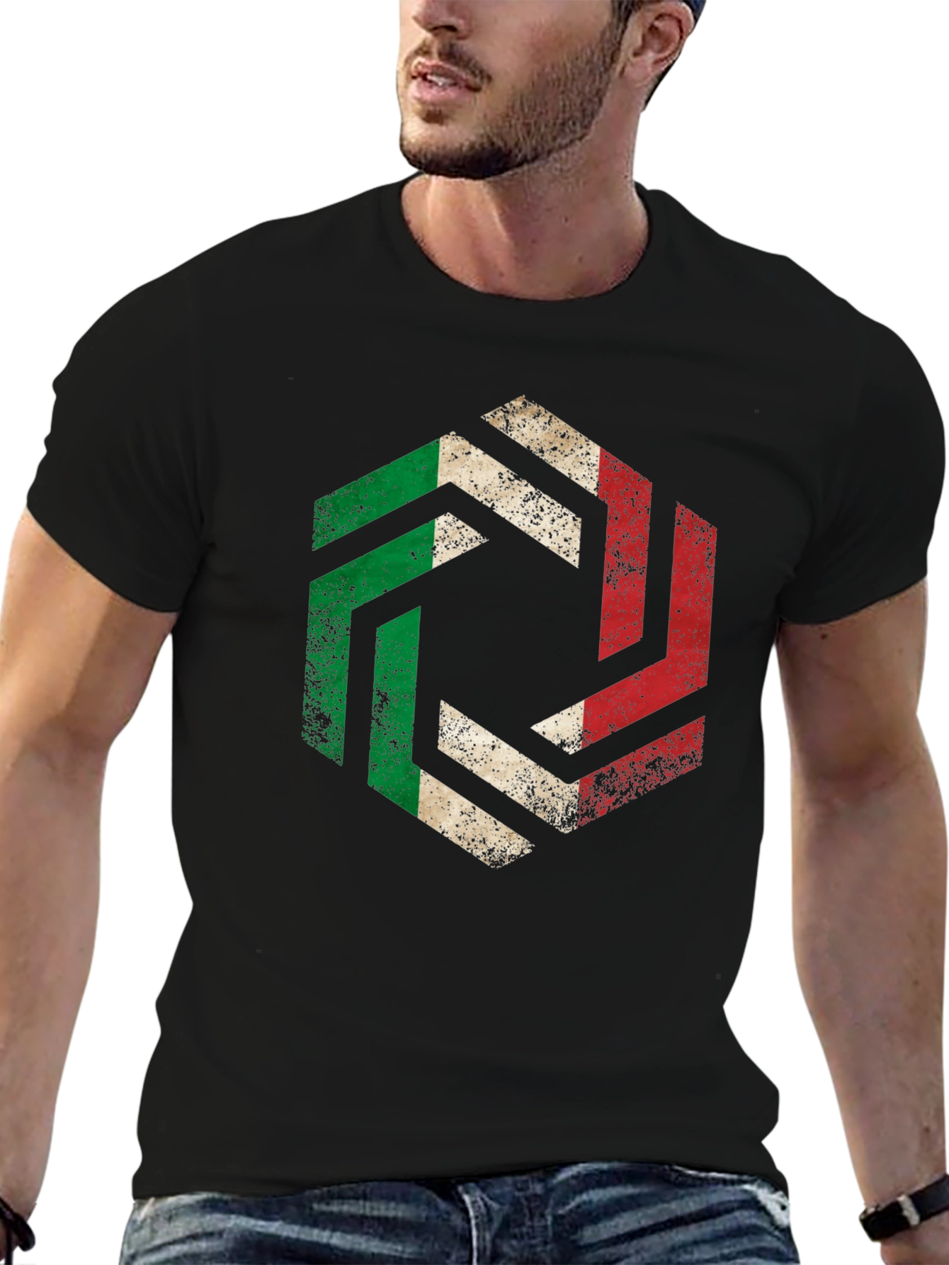 Italian Flag Geometric T-Shirt
