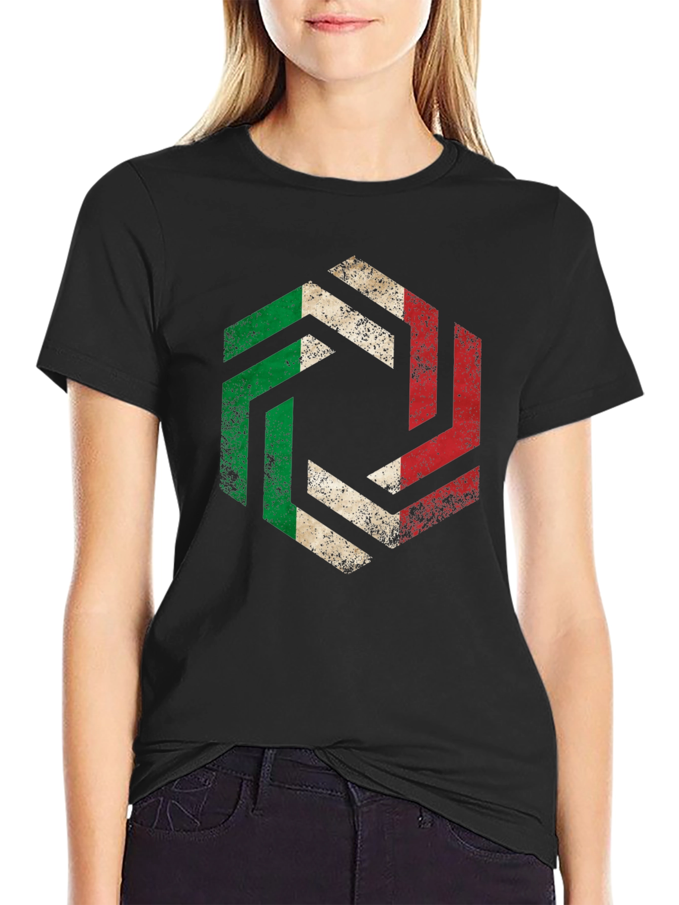 Italian Flag Geometric T-Shirt