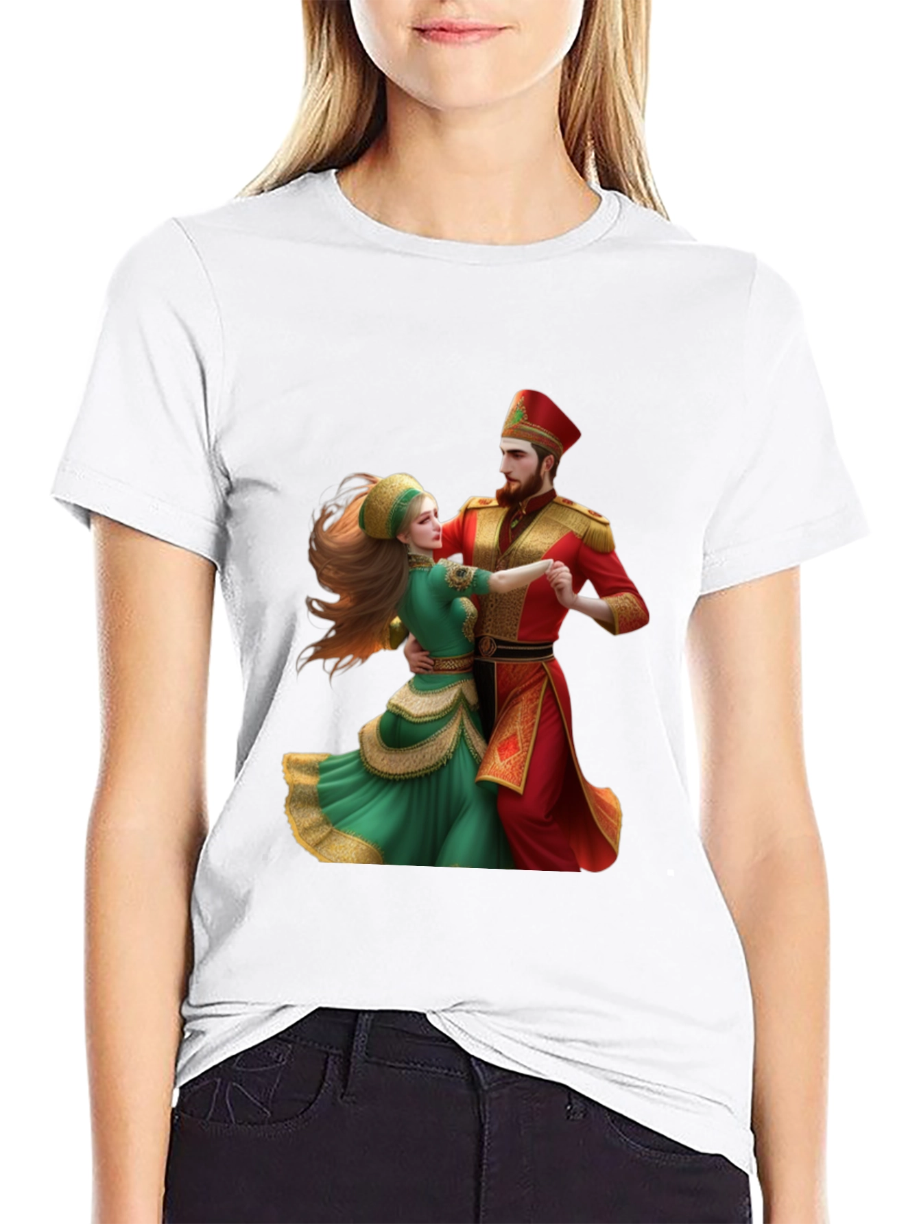 Festive Dancing Couple Graphic Tee