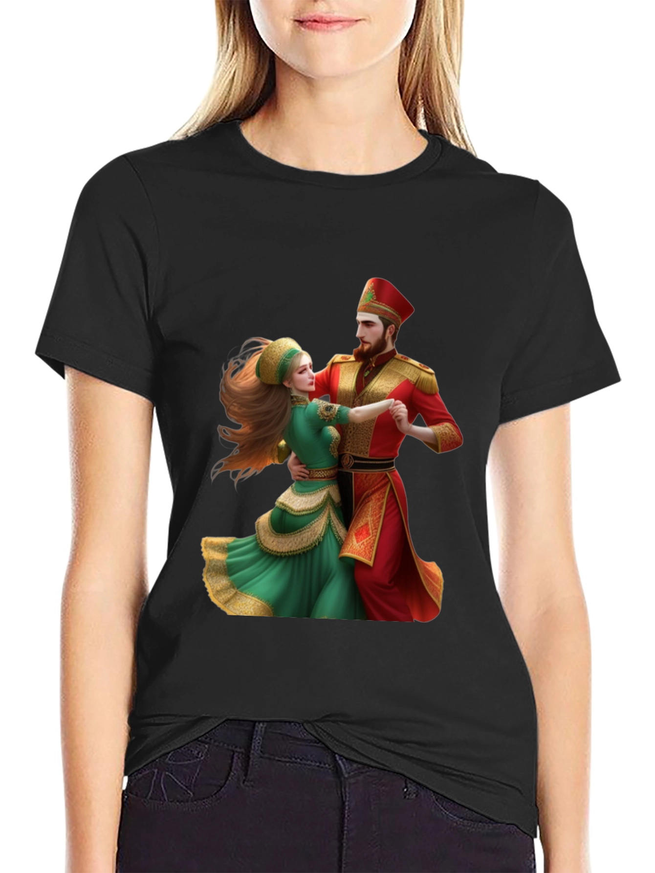 Festive Dancing Couple Graphic Tee