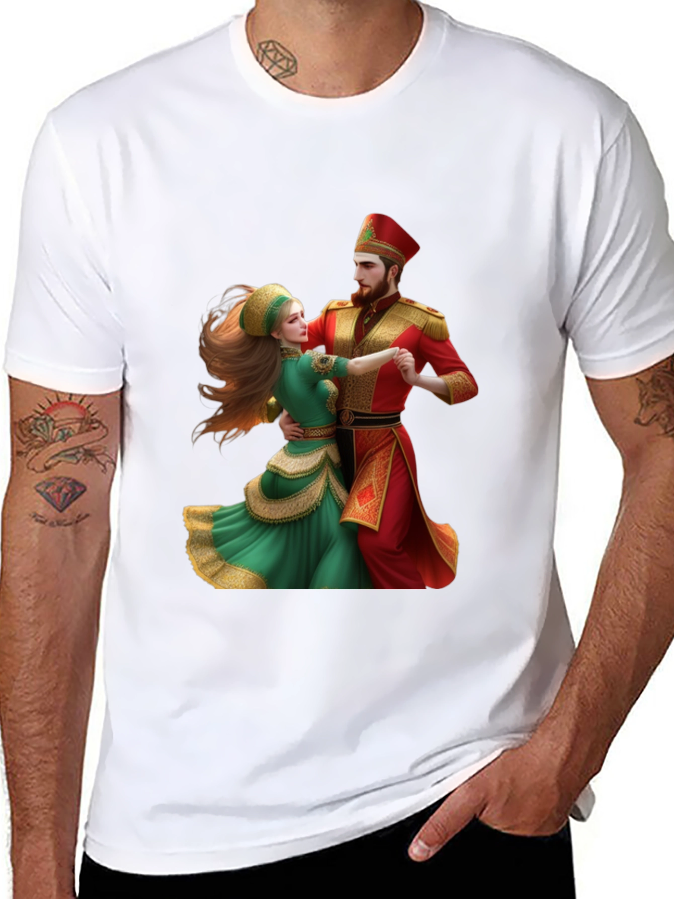 Festive Dancing Couple Graphic Tee
