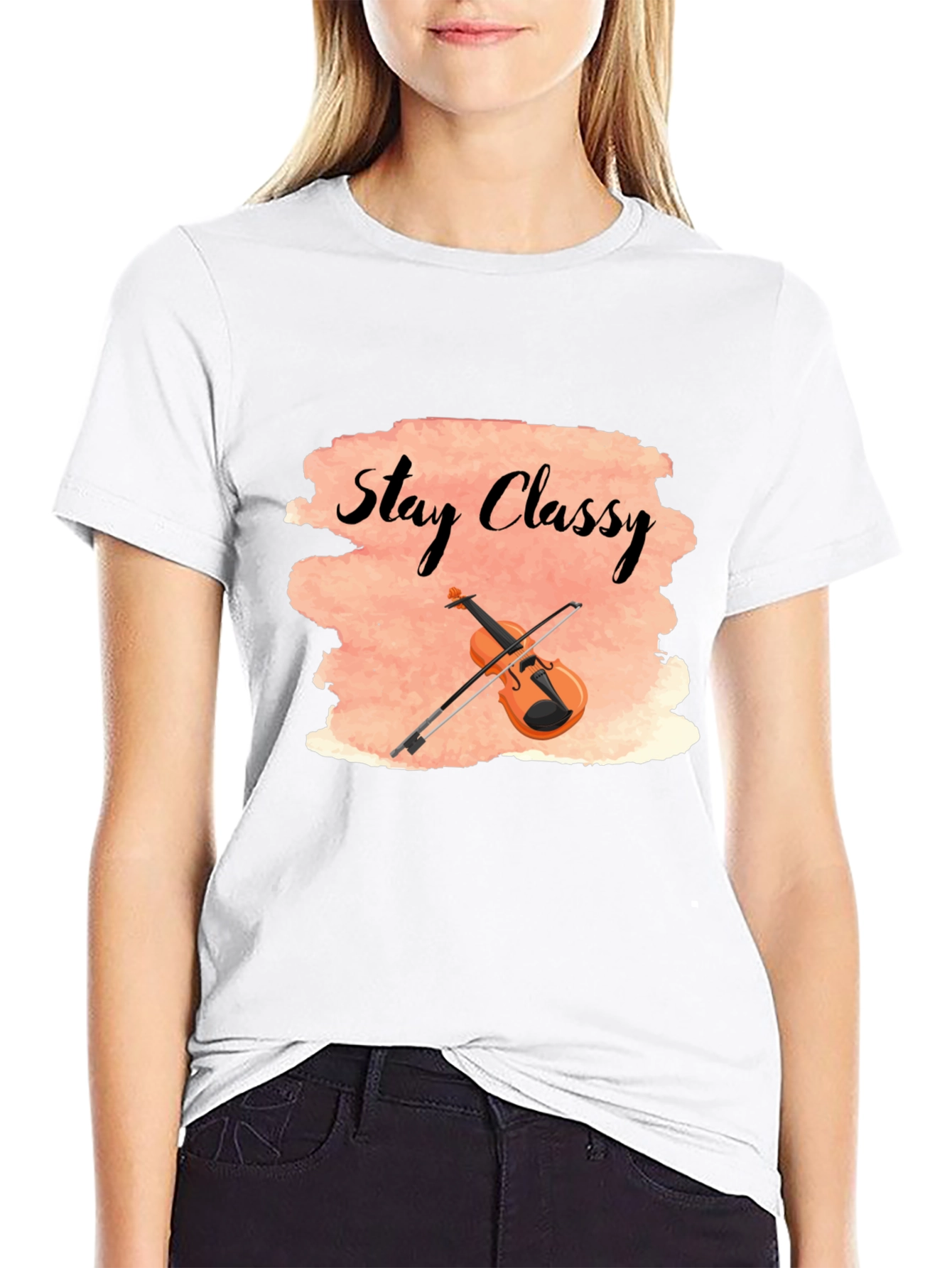 Stay Classy T-Shirt with Violin Design
