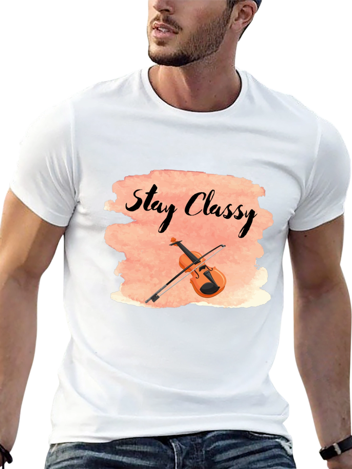 Stay Classy T-Shirt with Violin Design