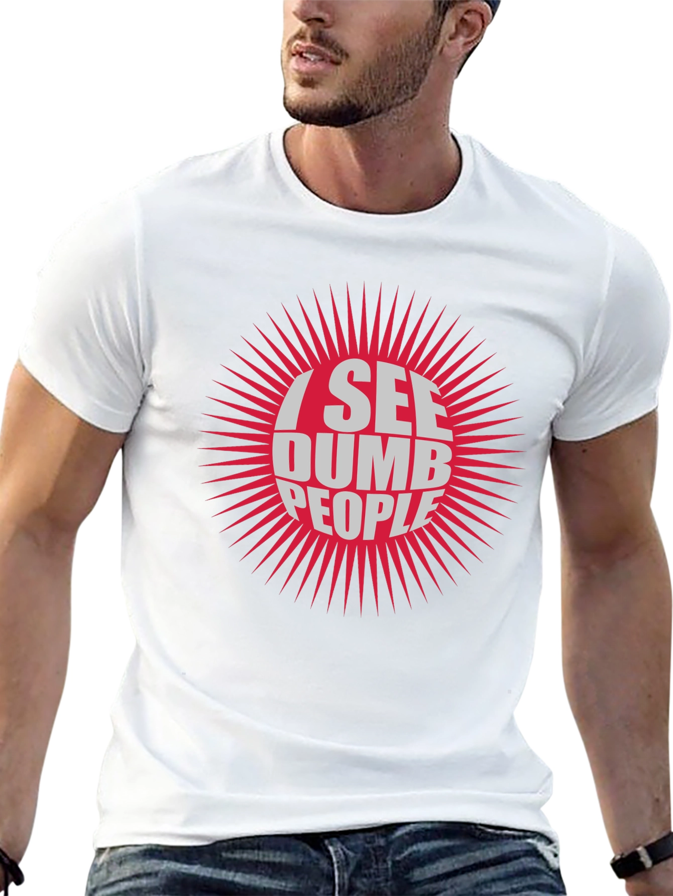 I See Dumb People Graphic T-Shirt - Black Tee