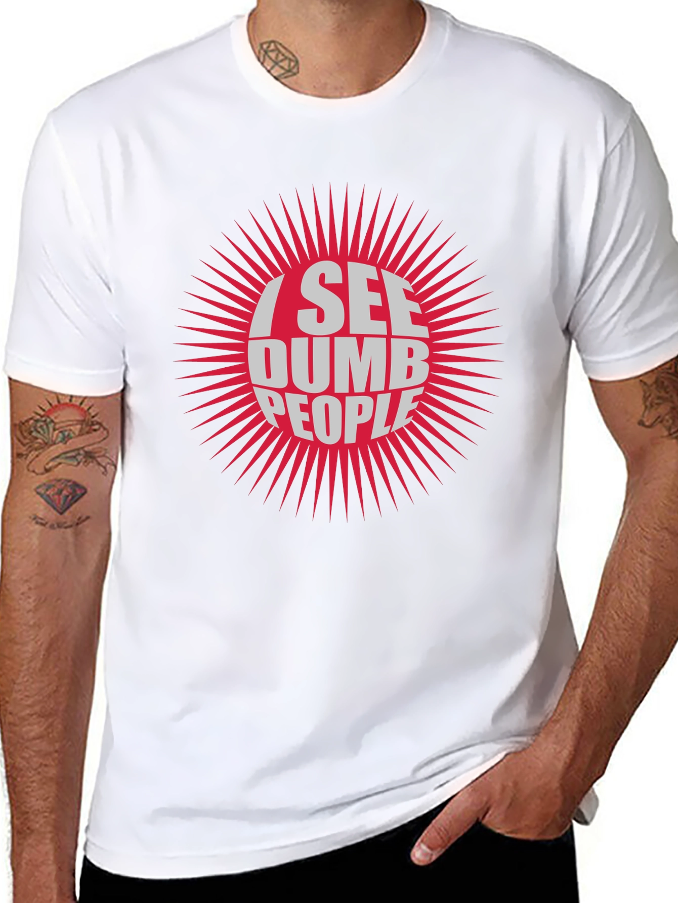 I See Dumb People Graphic T-Shirt - Black Tee