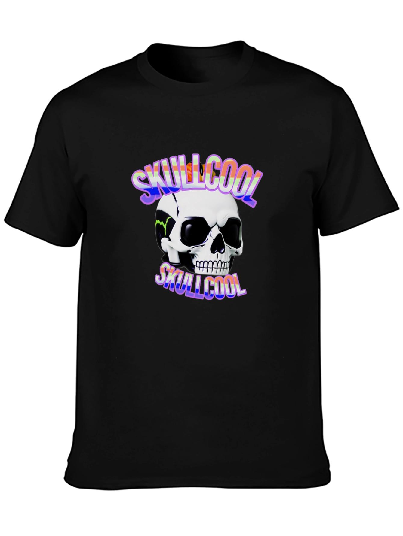 Skullcool Graphic Tee - Black Cotton T-Shirt