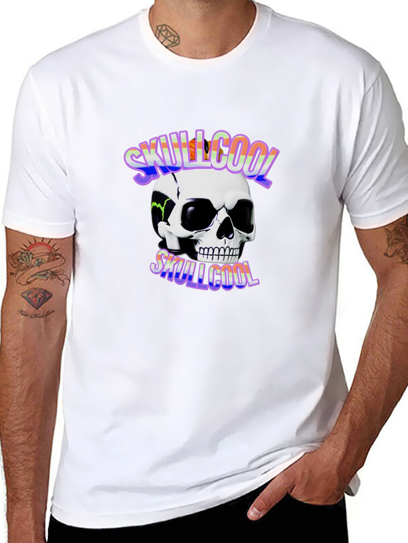 Skullcool Graphic Tee - Black Cotton T-Shirt