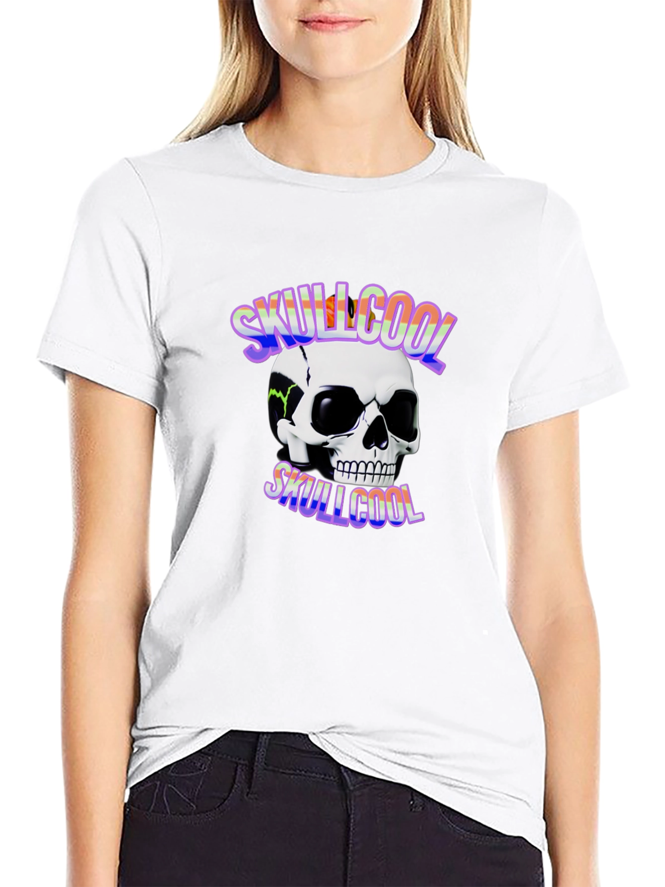 Skullcool Graphic Tee - Black Cotton T-Shirt