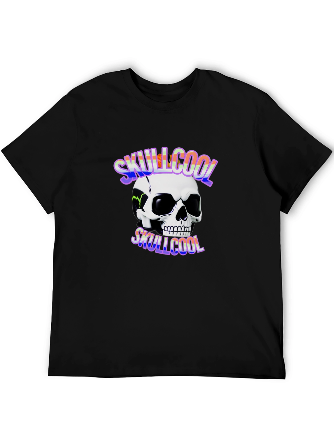 Skullcool Graphic Tee - Black Cotton T-Shirt