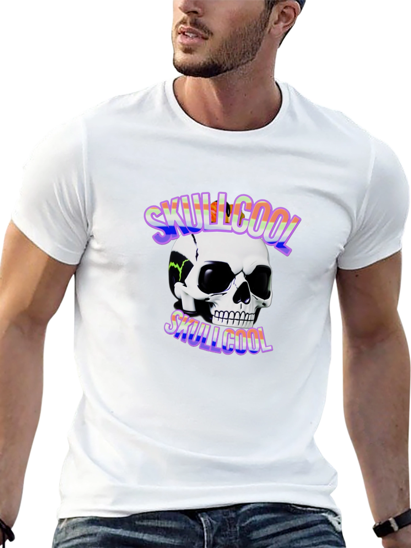 Skullcool Graphic Tee - Black Cotton T-Shirt