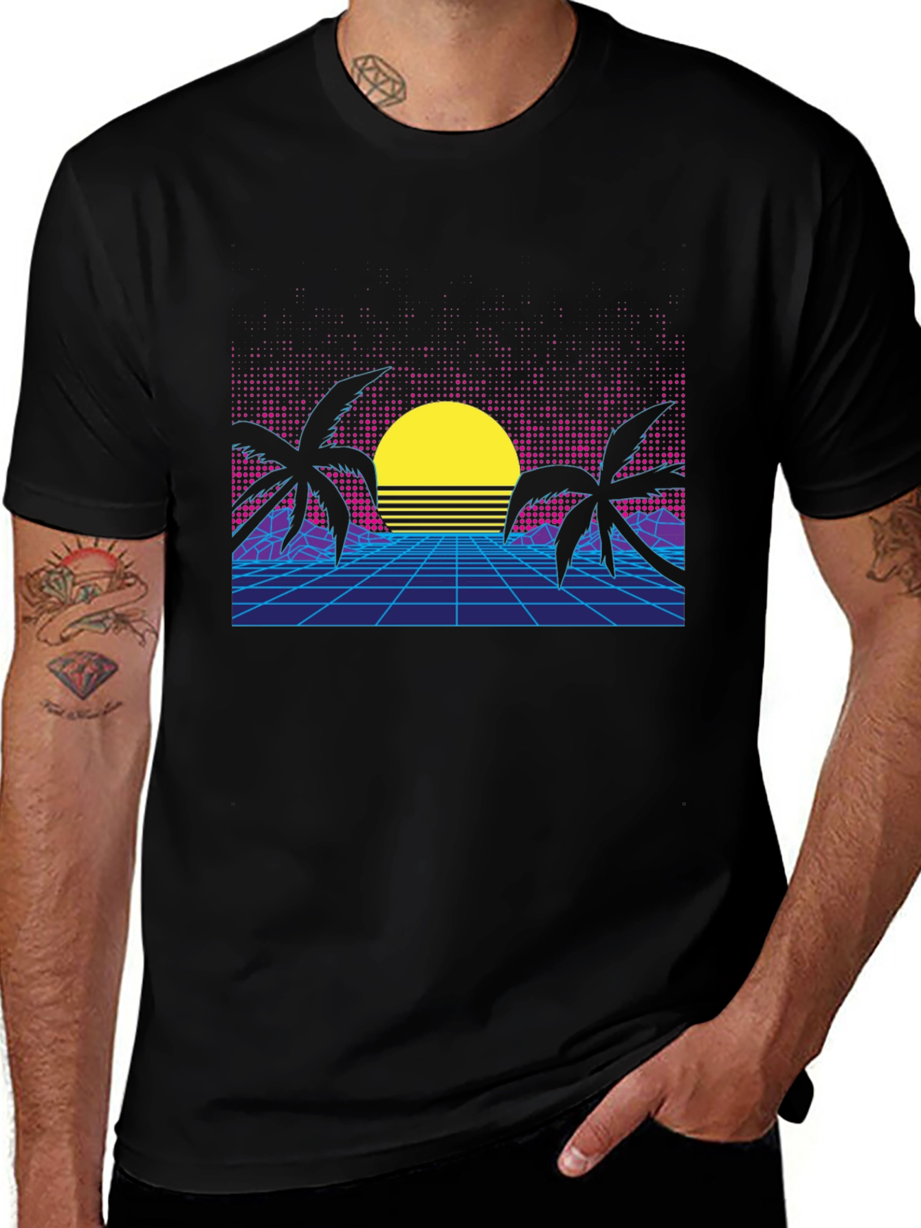 Retro Sunset T-Shirt 80s Style Tee