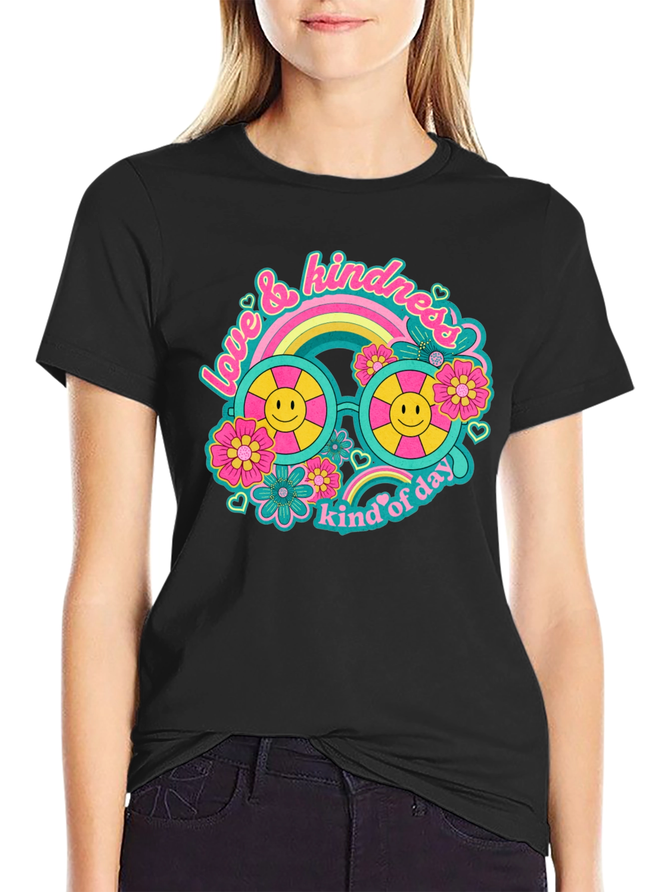 Love & Kindness Black Graphic Tee