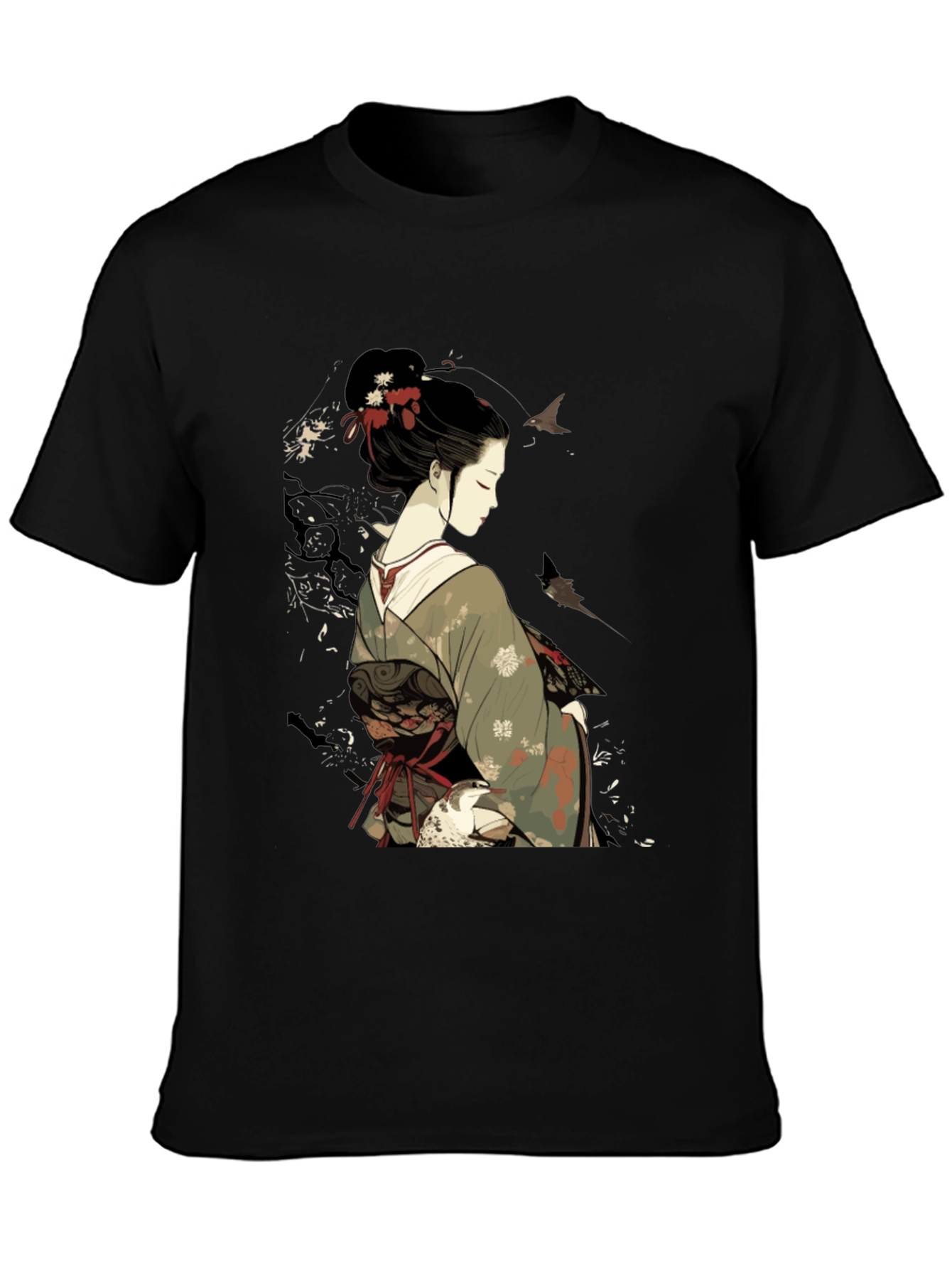 Geisha Graphic Black Tee